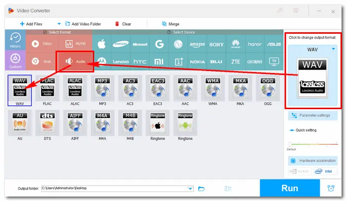 Pick Output Format