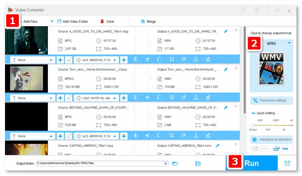 Convert MPEG to WMV