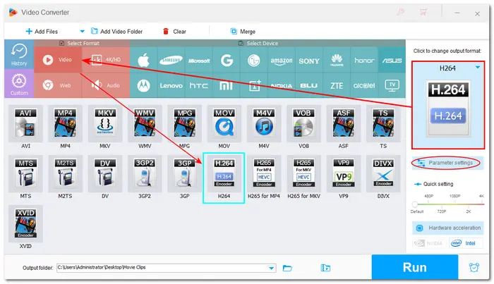 Select H264 Profile