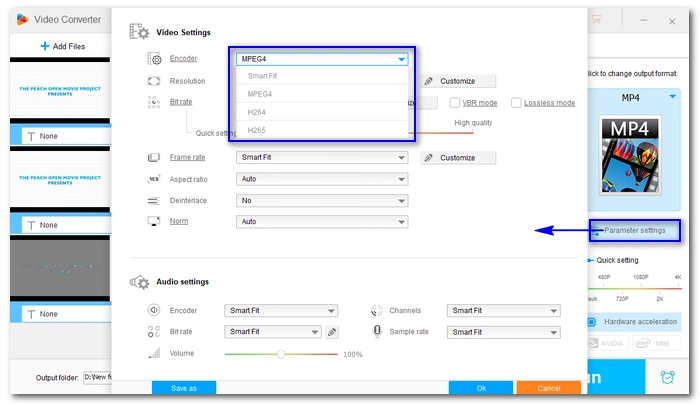 Adjust Output Settings