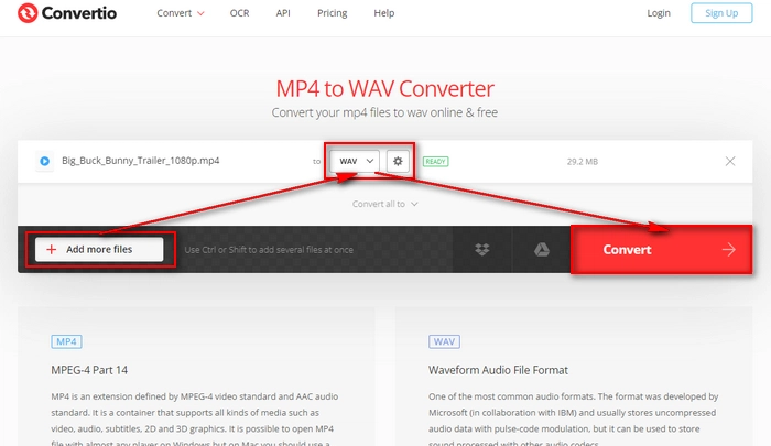 Convert MPEG4 to WAV Online