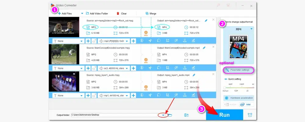 Convert MPG Video to MP4