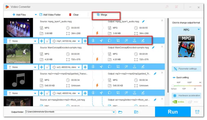 Edit the MPG Videos in Bulk