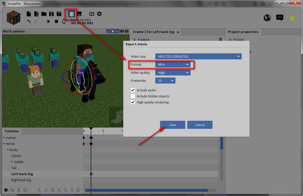 Export MPROJ File to MP4