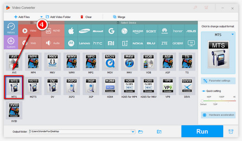 Choose the output format