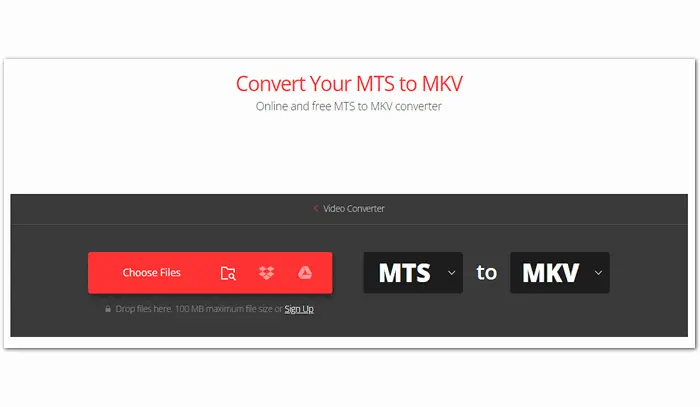 .mts to .mkv Online