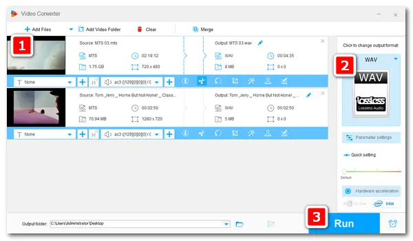 MTS Video to WAV Audio