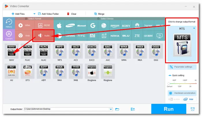 Select Output Format