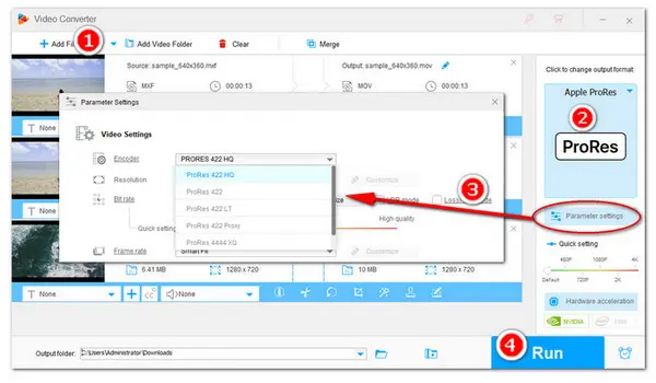 Convert MXF to Apple ProRes