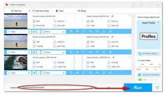 Start MXF Files to Apple ProRes Conversion