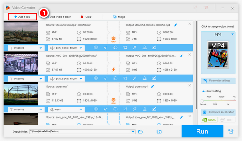 Load Source MXF Files into Program