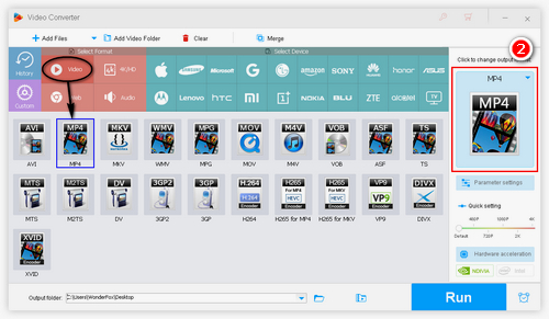 Select One Output Format