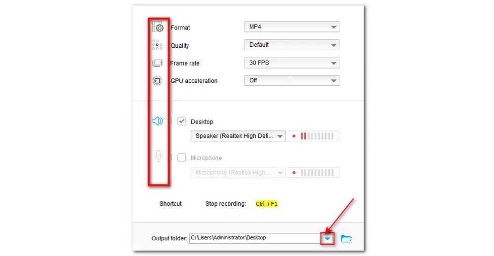 Confirm Recording Settings