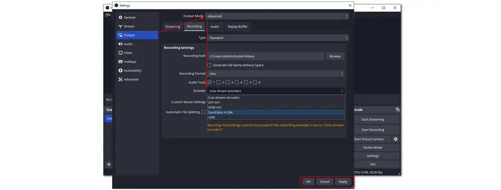 Try the Hardware Encoding