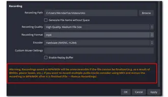 Recorded OBS FLV Video to MP4