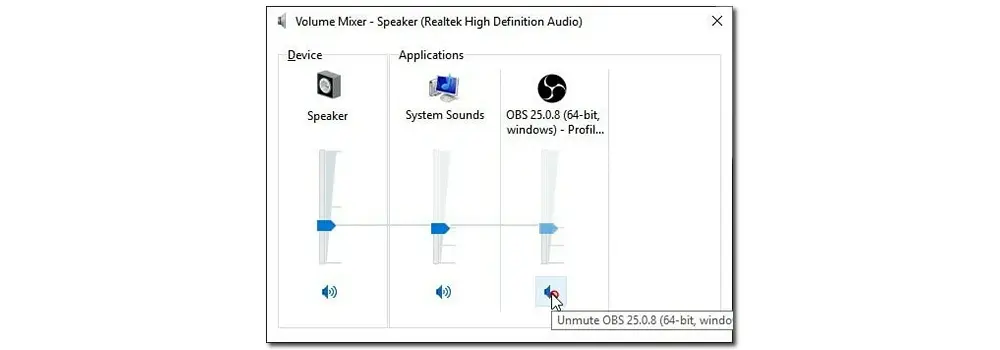 Fix OBS Not Capturing Audio by Unmuting OBS