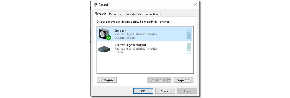 Set Speakers as Default Device