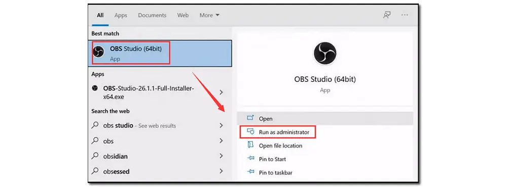 Run OBS as an Administrator