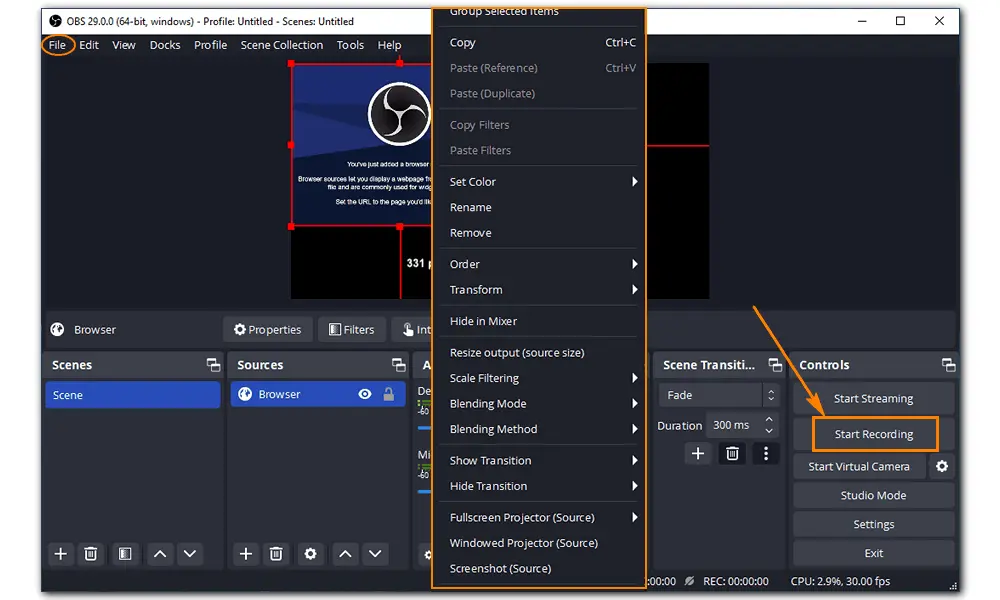 How to Record Browser with OBS