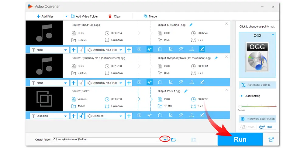 OGG editor-Start Process