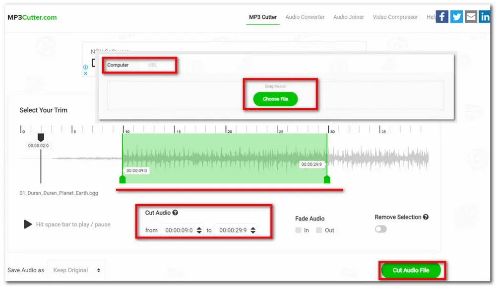 Online OGG editor-MP3 Cutter