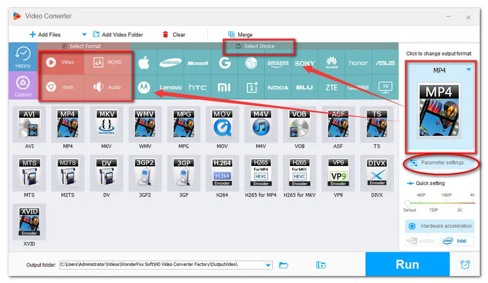 Select an Output Format