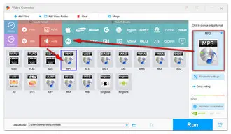 Select MP3 as the Output Format