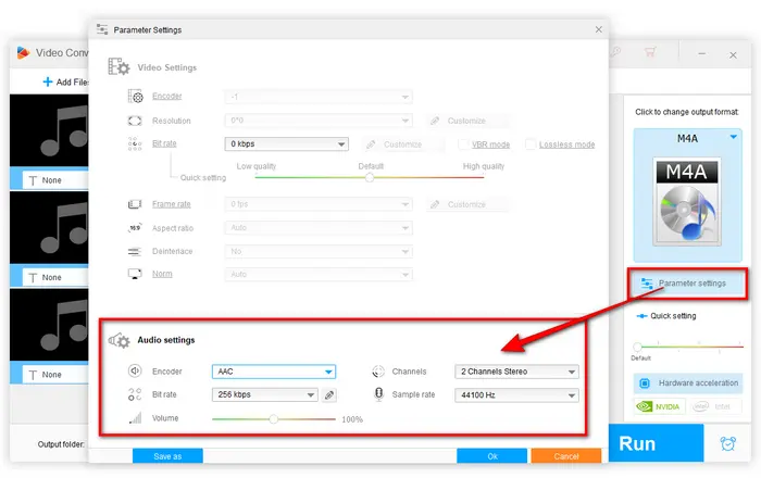 Opus M4A Conversion Settings