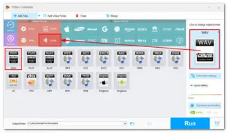 Choose WAV as Export Format