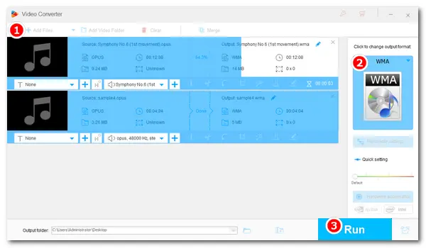 Convert Opus File to WMA