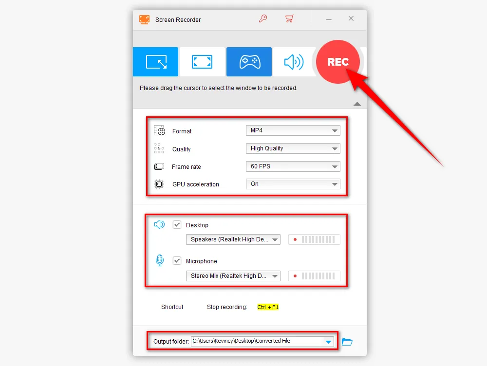 Configure the Settings of OSR to MP4 Recording