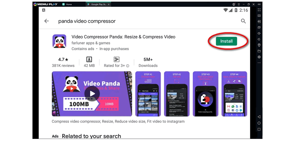 Install Panda Video Compressor 