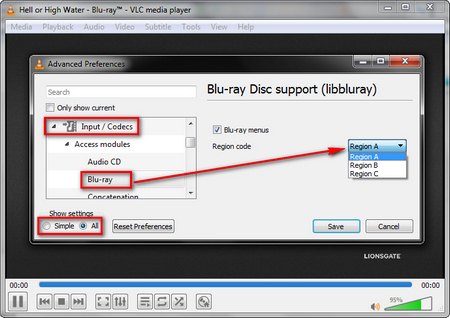 Change Region Code for VLC Blu-ray Playing