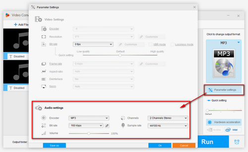 Customize Audio Parameters