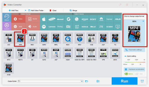 Choose output format