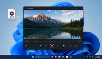 Windows 11 Media Player opening an MP4 file