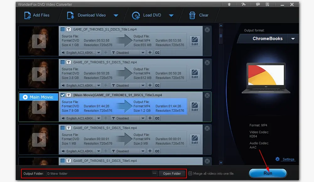 Export and Play Converted Video Files