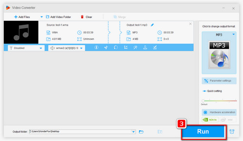 Choose the WMA Audio Format