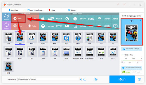 Choose the output format