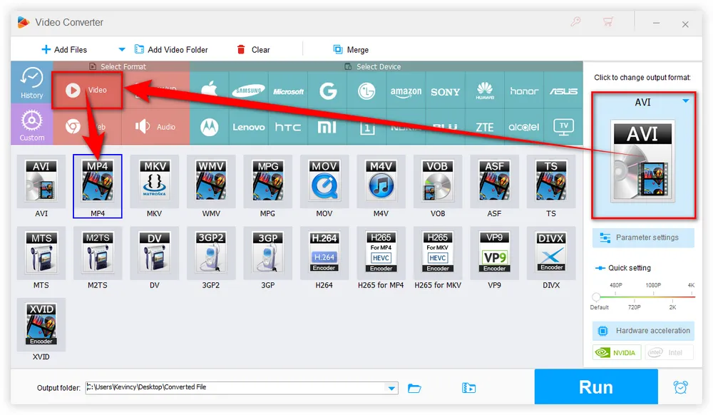 Choose MP4 as Export Format