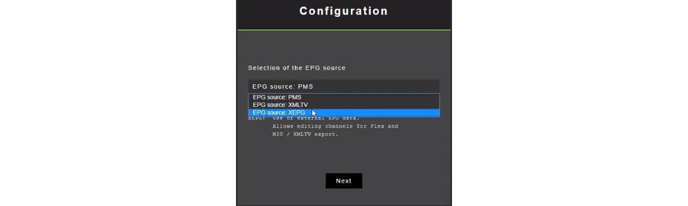 Select EPG Source