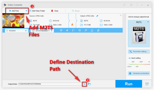 Load M2TS Files into the Converter