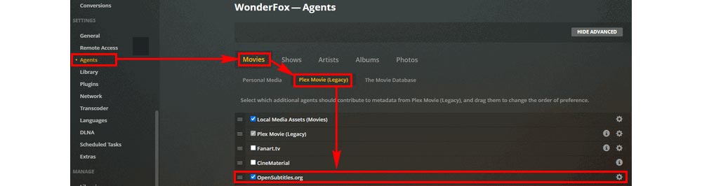 Plex Automatic Subtitles - Configure Movies Subtitles