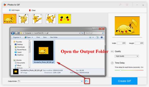 Open the Output Folder