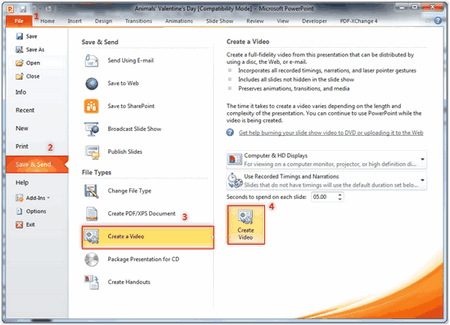 Convert PowerPoint 2007 to MP4 in PowerPoint 2010/2013/2016
