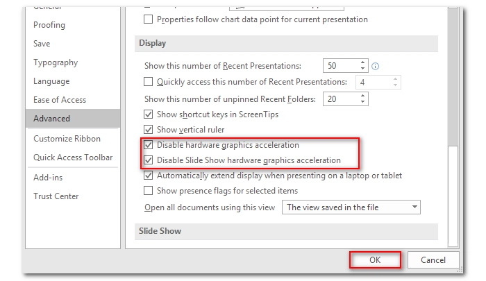 Disable Hardware Acceleration