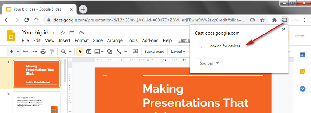 Chromecast PowerPoint to TV in Chrome