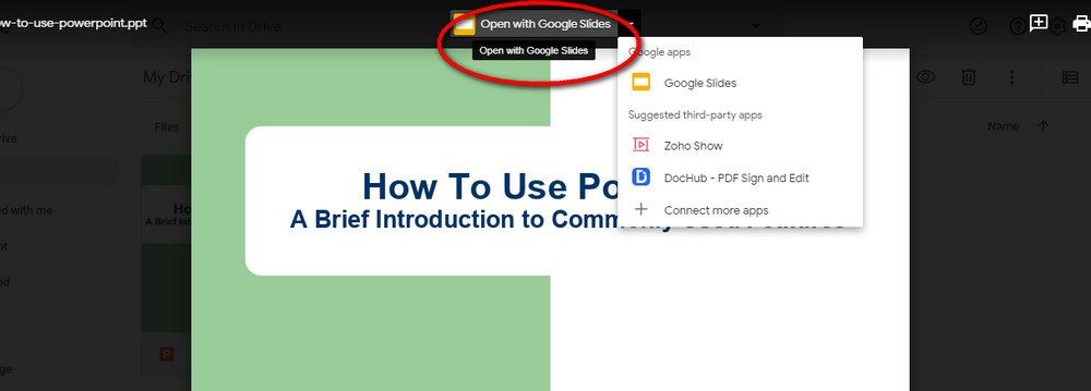 Open PPTX in Google Slides