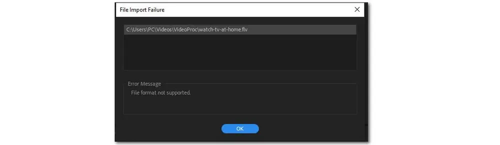FLV not Supported Adobe Premiere