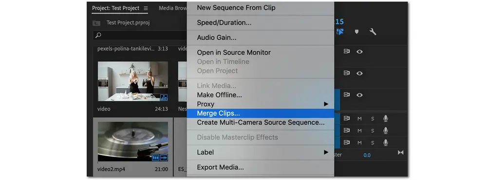 Premiere Pro Merge Video with Audio